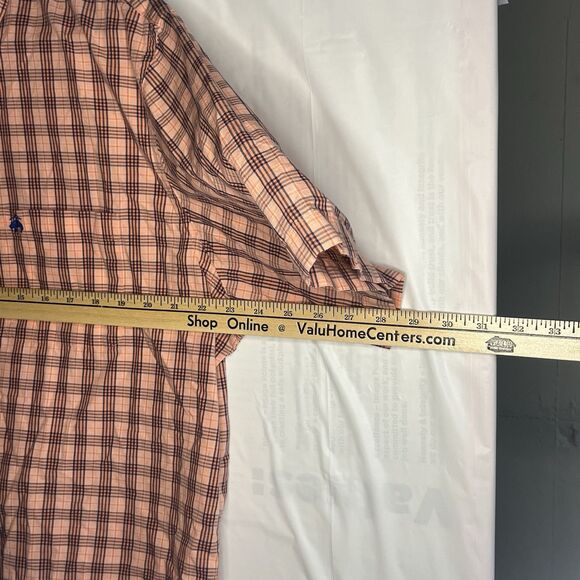 Brooks Brothers Shirt Men's 2XL Salmon Pink Short Sleeve Casual Button Down Logo - Picture 3 of 4